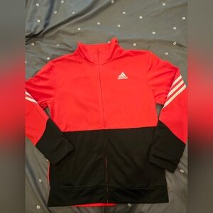 Adidas Red and Black Zip-Up Jacket, Boys Sz 14/16